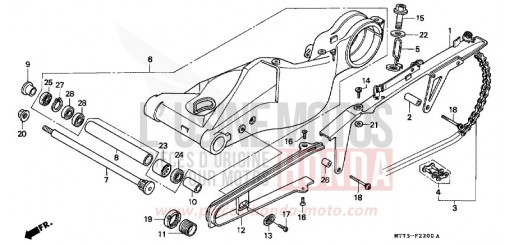 SWINGARM/CHAIN CASE NR750N de 1992